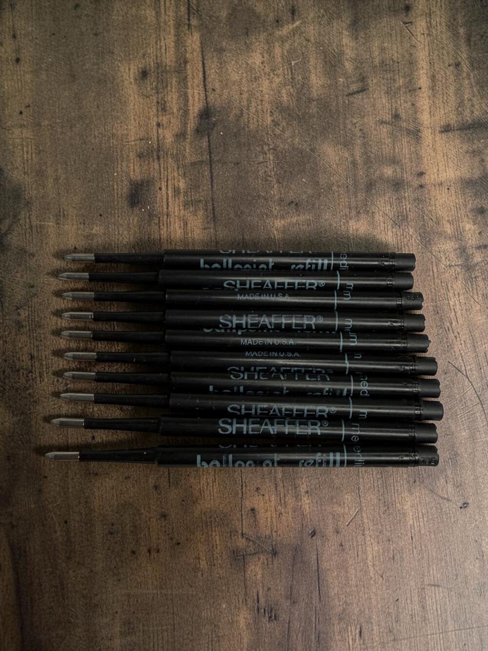 Vintage Sheaffer Ballpoint Refills Black Medium USA NOS Lot of 10
